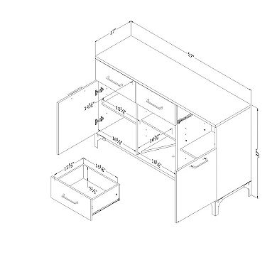 South Shore Valet Buffet with Wine Storage