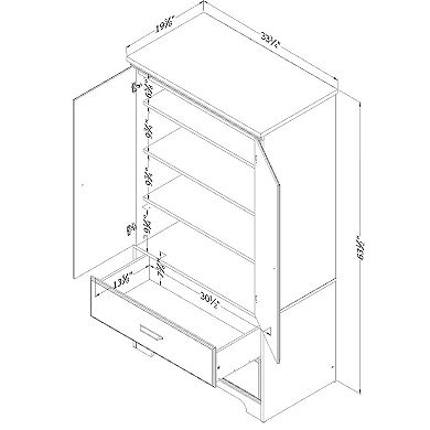 South Shore Versa 2-Door Armoire with Drawers