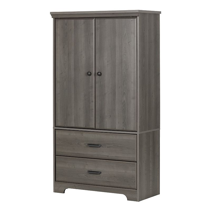 South Shore Versa 2-Door Armoire with Drawers, Grey