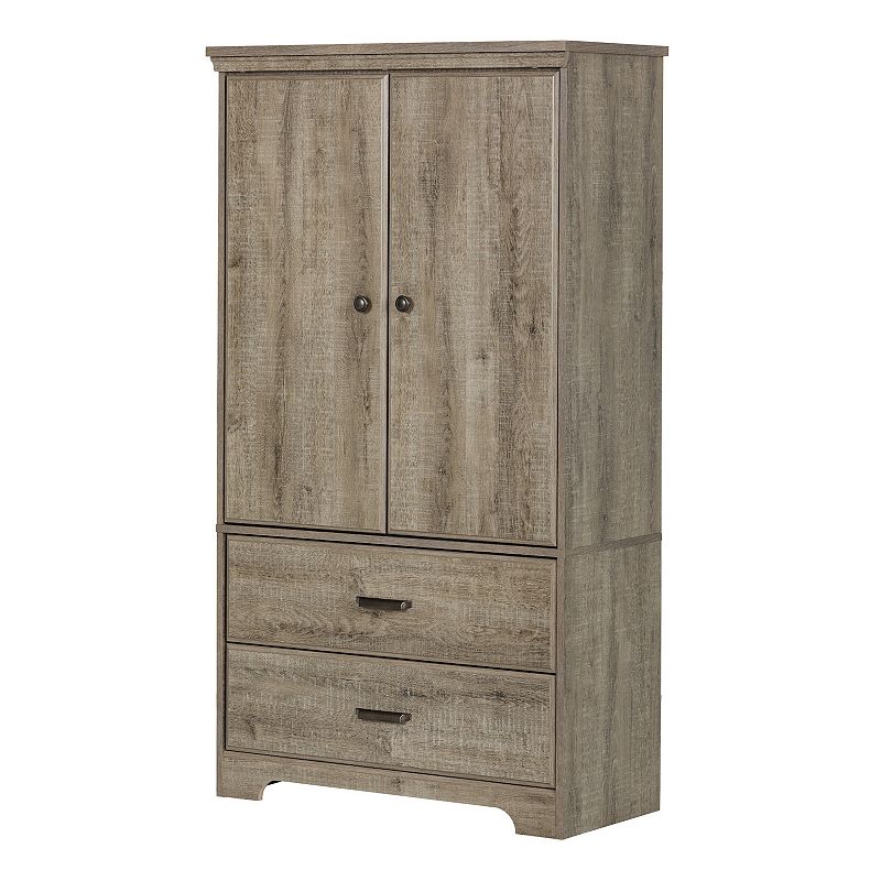 South Shore Versa 2-Door Armoire with Drawers, Brown