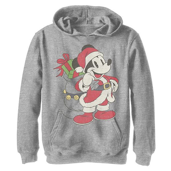 Boys 8-20 Disney Mickey Mouse Christmas Santa Claus Portrait Graphic Hoodie