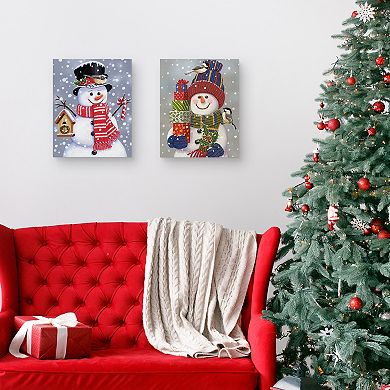 Master Piece Snowman with Presents & Top Hat Wall Decor
