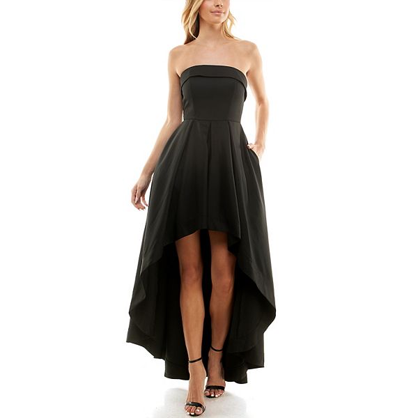 Juniors' Speechless Strapless High-Low Fit & Flare Dress