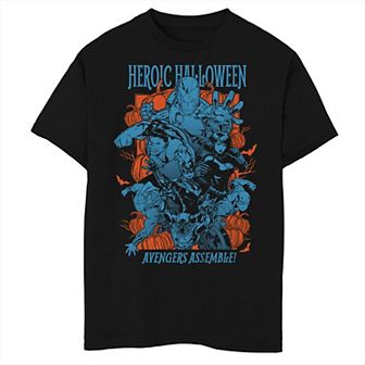 Boys 8-20 Marvel Heroic Halloween Avengers Assemble Group Poster Graphic Tee