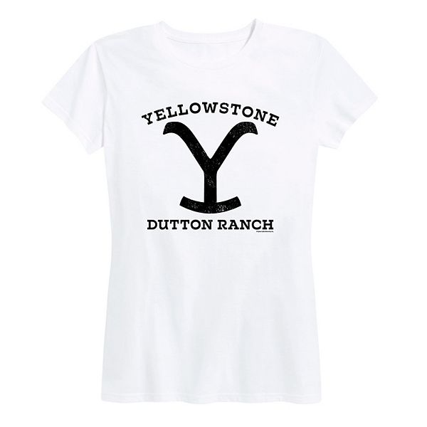 Juniors' Yellowstone Y Brand Black Tee