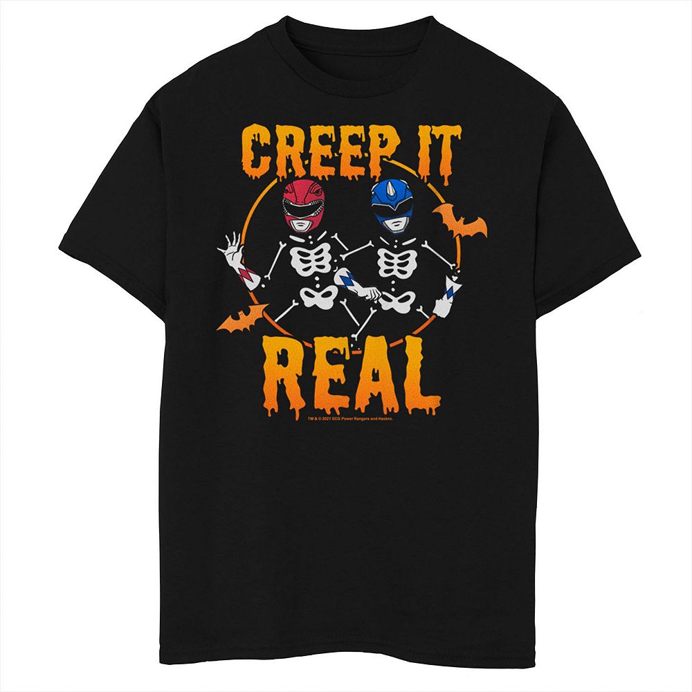 Boys 6-20 Power Rangers Creep It Real Skeleton Rangers Portrait Graphic Tee
