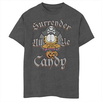 Boys 8-20 Garfield Surrender All Ye Candy Pirtate Costume Graphic Tee
