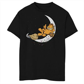 Boys 8-20 Garfield Moonlit Broom Ride Portrait Graphic Tee