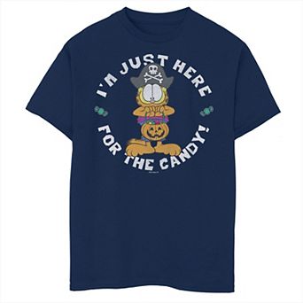 Boys 8-20 Garfield I'm Just Here For The Candy Logo Graphic Tee