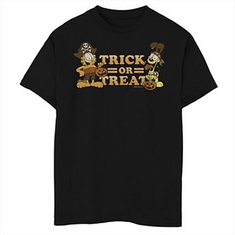 Boys 8-20 Garfield And Odie Trick Or Treat Logo Graphic Tee