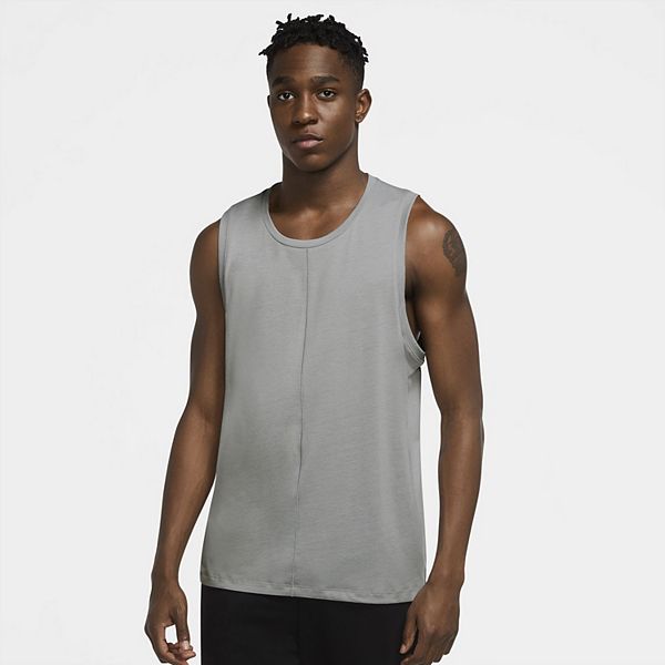 Nike BV4036 M NK DF TANK YOGA Vest mens lt smoke grey/white/black XL :  : Fashion