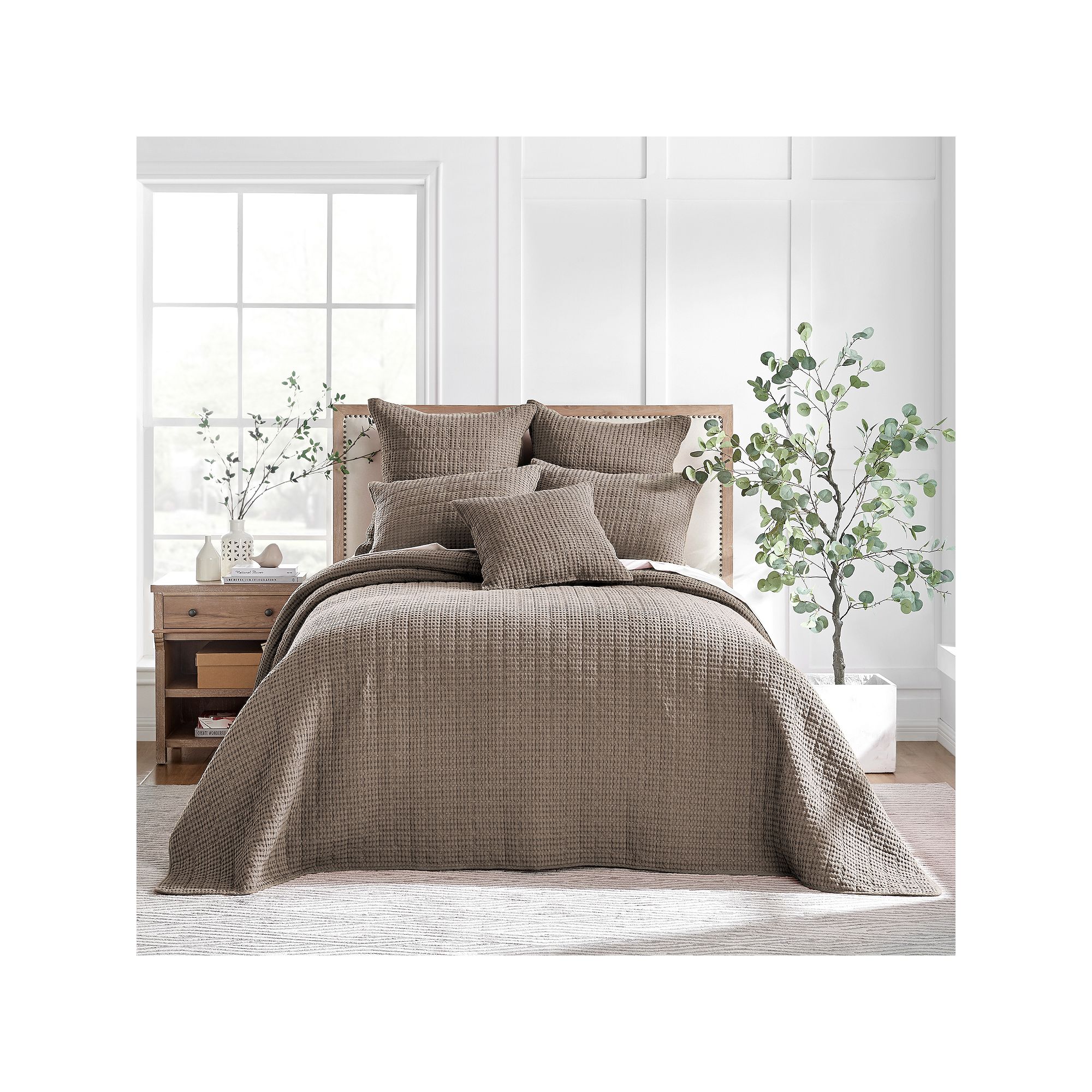 Levtex Home Mills Waffle Bedspread Set with Shams, Brown