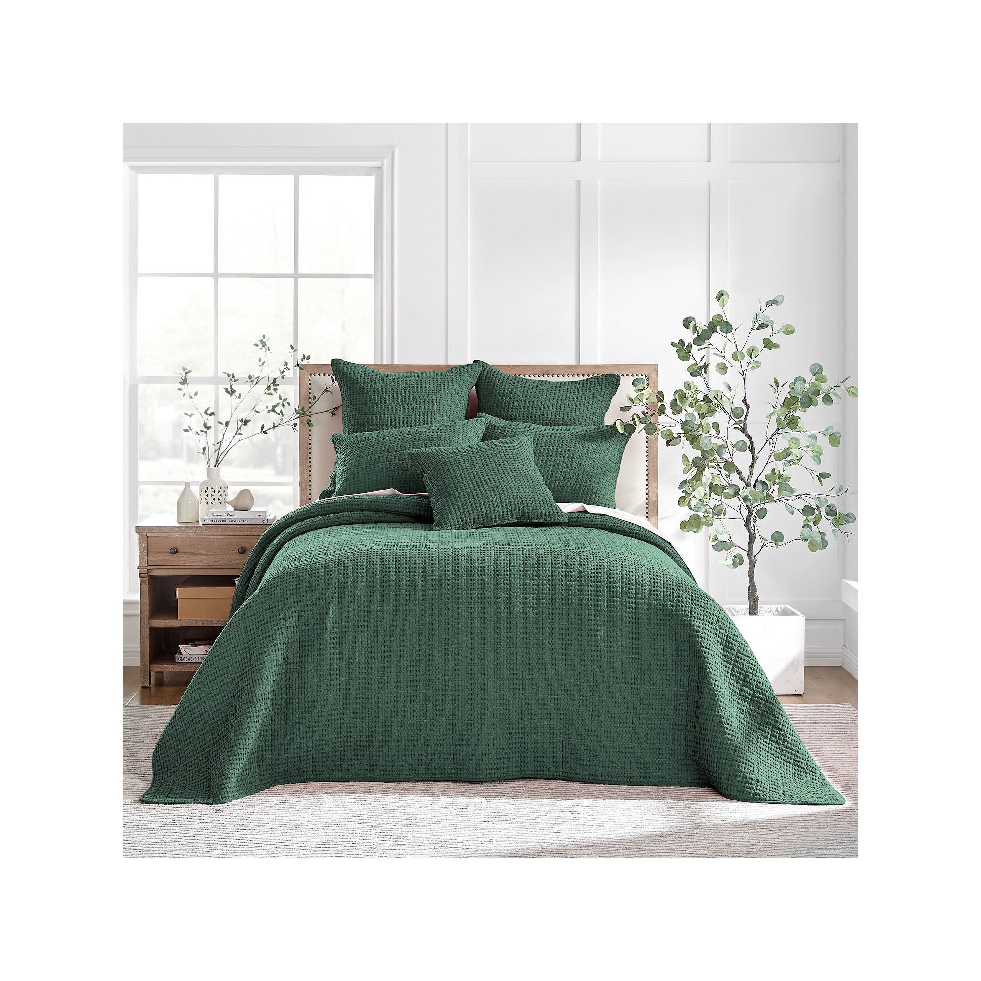 Levtex Home Mills Waffle Bedspread Set with Shams, Green