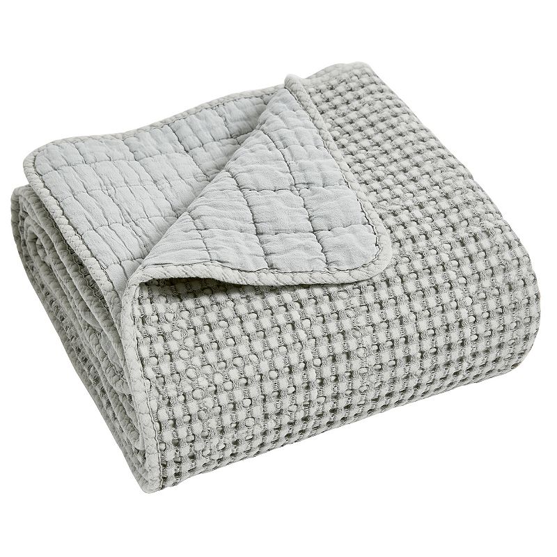 Levtex Home Mills Waffle Quilted Throw, Grey