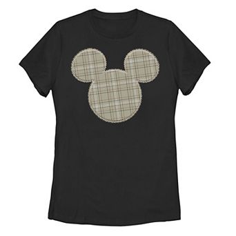 Disney's Mickey & Friends Juniors' Mickey Plaid Patch Tee