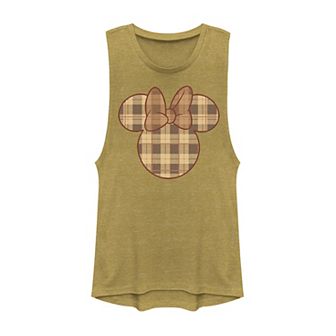 Disney's Mickey & Friends Juniors' Minnie Fall Plaid Fill Tank Top