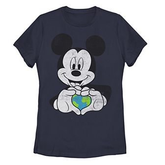 Disney's Mickey & Friends Juniors' Earth Day Mickey Holding Earth Tee