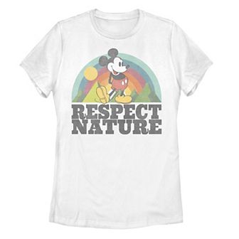 Disney's Mickey & Friends Juniors' Mickey Mouse Respect Nature Rainbow Tee