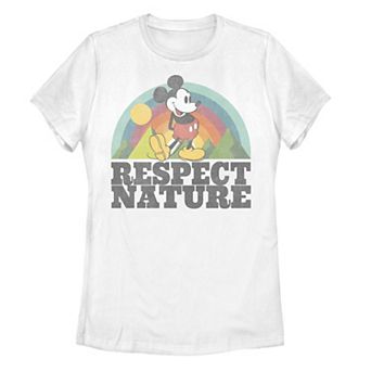 Disney's Mickey & Friends Juniors' Mickey Mouse Respect Nature Rainbow Tee