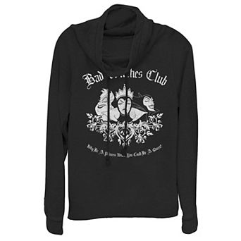 Disney's Villains Bad Witches Club Group Shot Cowlneck Graphic Lightweight Long Sleeve