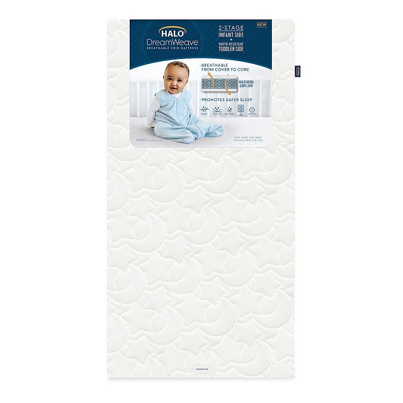 HALO DreamWeave breathable crib mattress in original packaging.