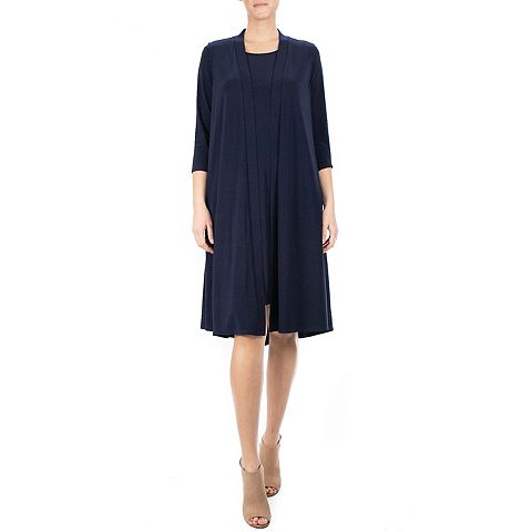 Женские платья Nina Leonard Women's Nina Leonard Godet Duster & High-Low Hem Dress Set