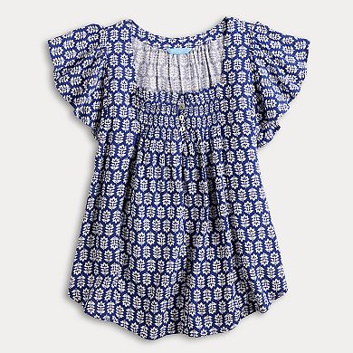 Women's Draper James Flutter Sleeve Smocked Top