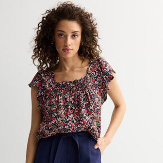 Women's Draper James Flutter Sleeve Smocked Top