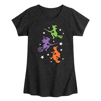 Girls 7-16 Halloween Trio Witch Graphic Tee
