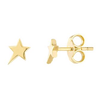14k Gold Shooting Star Stud Earrings