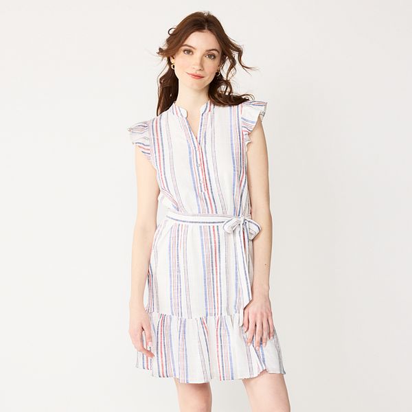 Women's DRAPER JAMES RSVP™ Striped Sleeveless Button-Front Dress