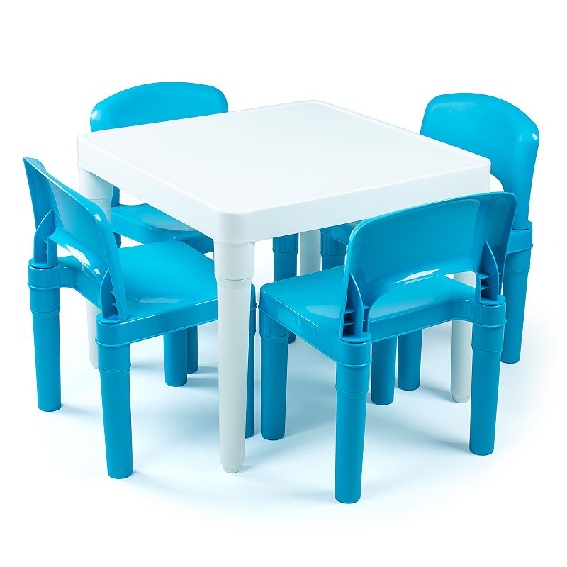Humble Crew Backyard Outdoor Plastic Table & 4 Chairs Set, Multicolor