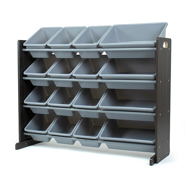 Humble Crew Sumatra Bin Espresso Toy Storage with 16 Storage Bins