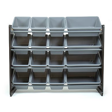Humble Crew Sumatra Bin Espresso Toy Storage with 16 Storage Bins