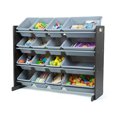 Humble Crew Sumatra Bin Espresso Toy Storage with 16 Storage Bins