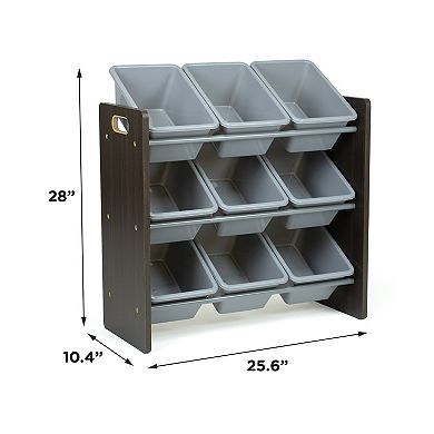 Humble Crew Sumatra Bin Espresso Toy Storage with 9 Storage Bins