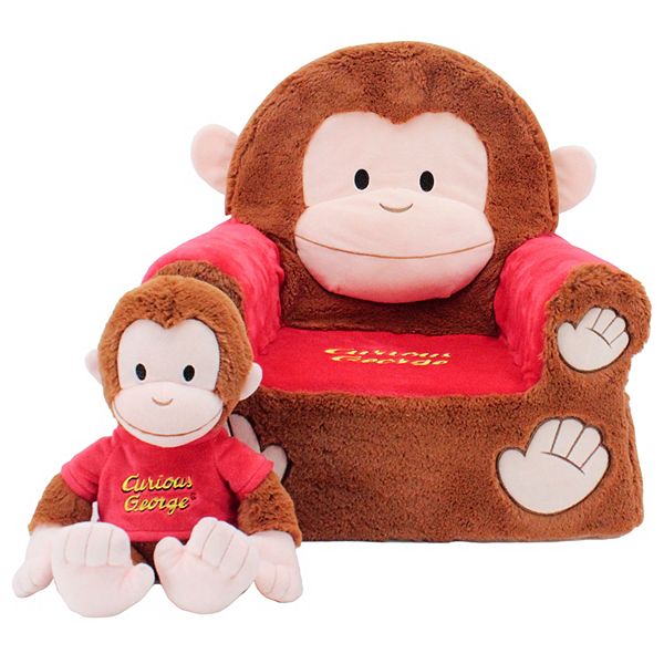 Animal Adventure Curious George Character Chair & 11-Inch Plush Bundle