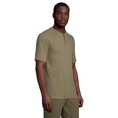 Big & Tall Lands' End Waffle Pajama Henley