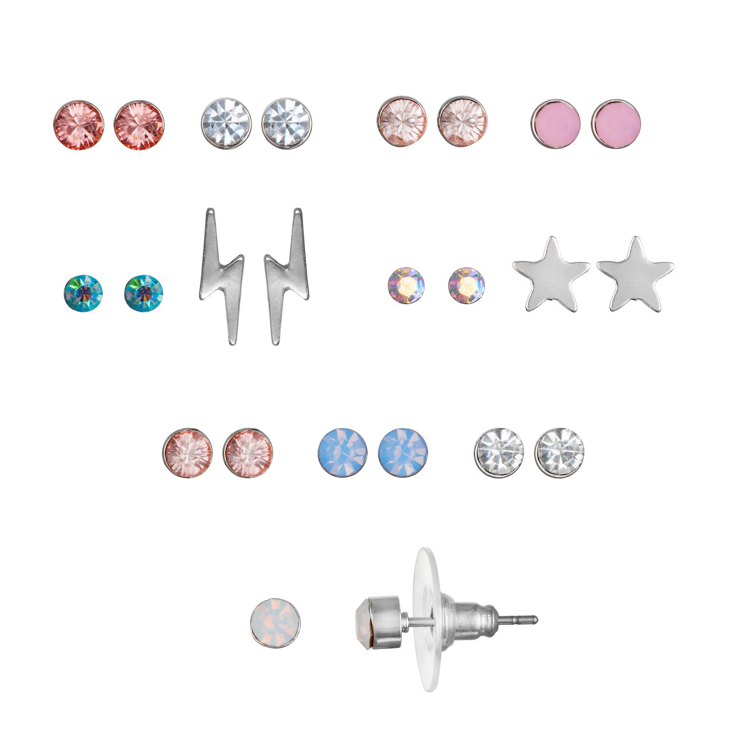 Image for LC Lauren Conrad Star & Lightning Bolt Stud Earrings Set of 12 at Kohl's.