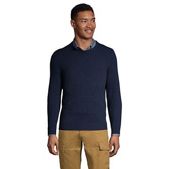 Big & Tall Lands' End Fine Gauge Cashmere V-neck Sweater