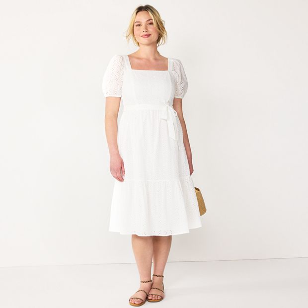 bow back white dress Sunshine Days Double Bow Back Dress White