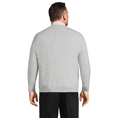 Big & Tall Lands' Fine Gauge Cashmere V-neck Sweater