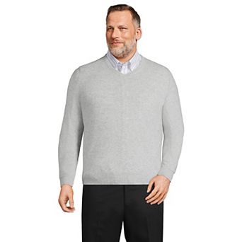 Big & Tall Lands' Fine Gauge Cashmere V-neck Sweater