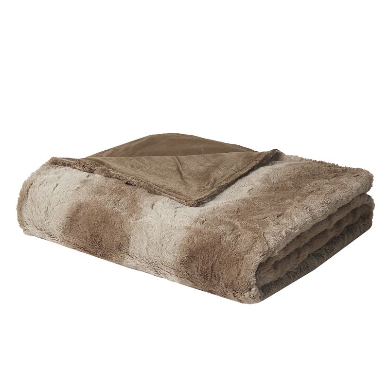 Beautyrest Marselle Weighted Faux Fur Throw Blanket, Brown, 12 LBS