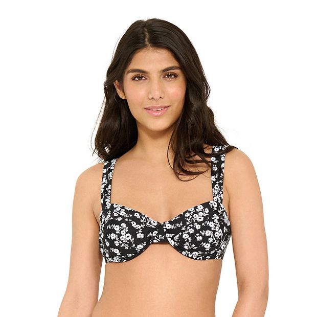 Kohls Freshwater Cheetah Print Underwire Bikini Top Size M