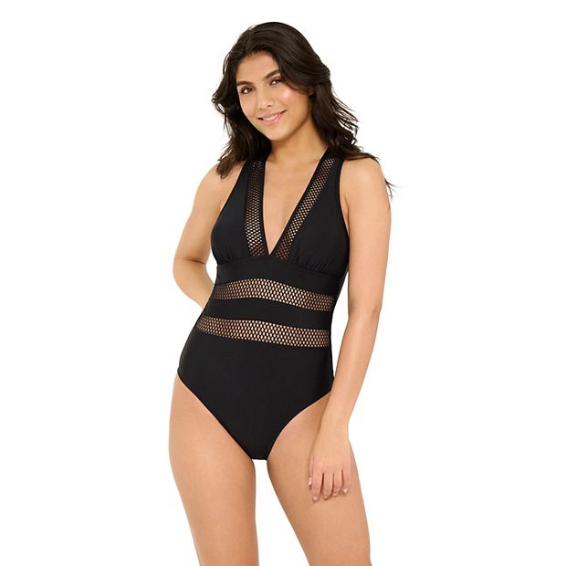 Cross Back Mesh One Piece