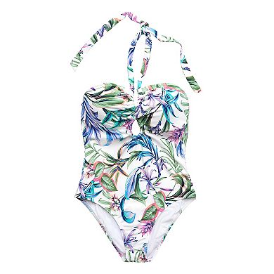 Women's Freshwater Keyhole Halter One-Piece Swimsuit