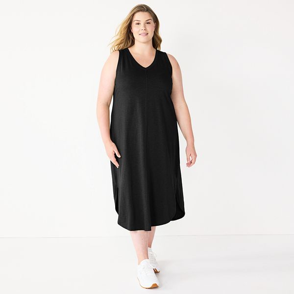 Plus Size Sonoma Goods For Life® Sleeveless Shirttail Knit Midi Dress