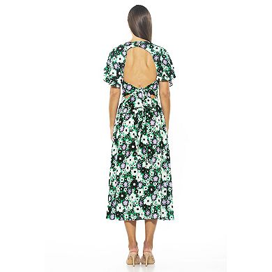  Women's ALEXIA ADMOR Lilia Ruffle-Sleeve Midi Dress