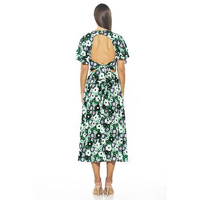 Women's ALEXIA ADMOR Lilia Ruffle-Sleeve Midi Dress